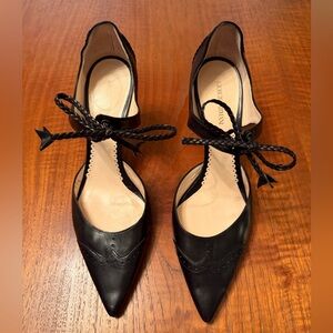 Giorgio Armani Black Leather Slingback Pumps